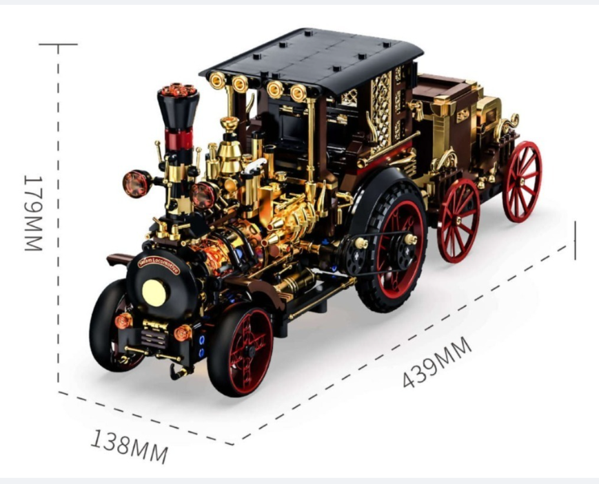 Building Blocks - Yaratıcı 1331 Adet Vintage Mekanik Buharlı