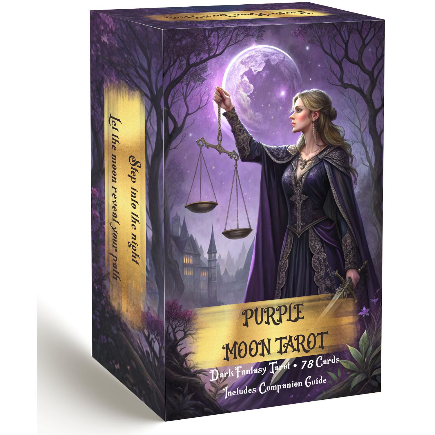 Tarot Cards Deck With Guidebook - Mor Ay Tarot Kartları Destesi ve