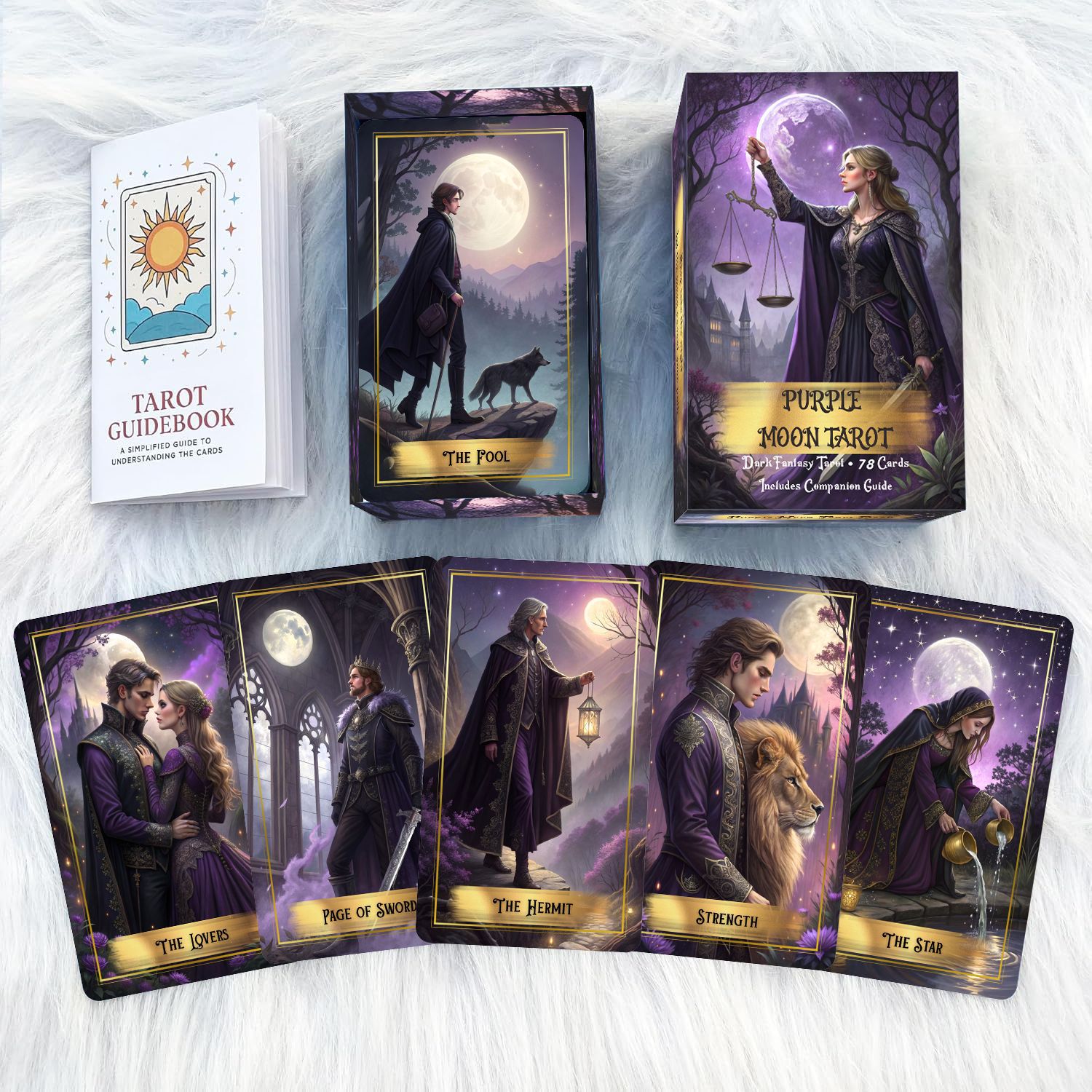 Mor Ay Tarot Kartları Destesi  - Tarot Cards Deck With Guidebook incelemesi ve fiyatı